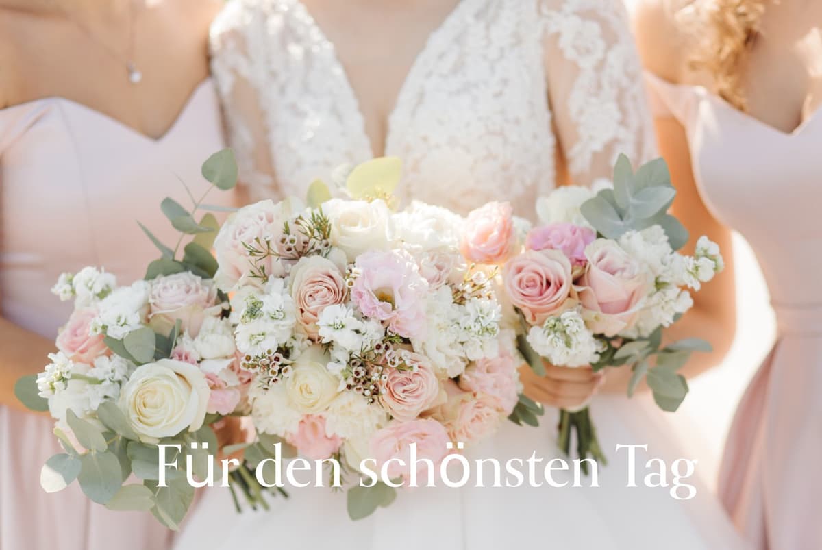 Hochzeitsfloristik München - Brautstrauß und Tischdekoration