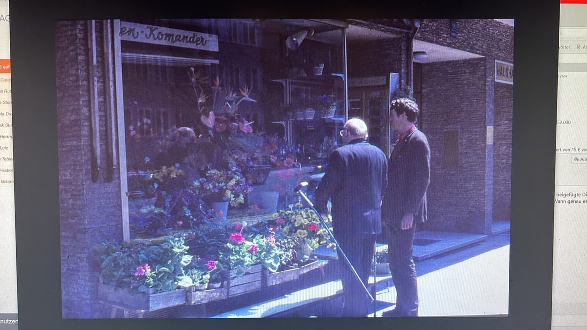 Der Blumenladen Komander in den 1970er Jahren in der Augustenstraße, München