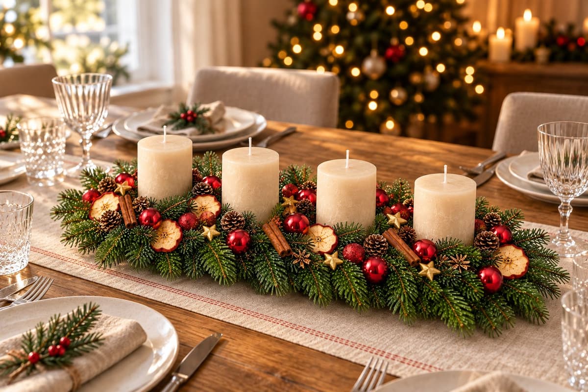 Adventsgesteck Winterabend – handgebunden von Blumen Komander München