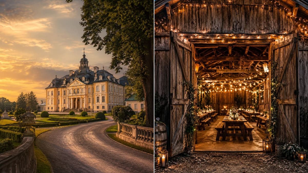 Schloss oder Scheune - zwei Hochzeitsstile im Vergleich